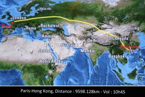 Trajet, 1ère partie : France/Paris - Chine/Hong Kong