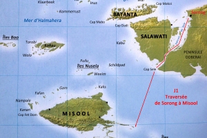 Trajet de l'Ambaï de Sorong à Misool