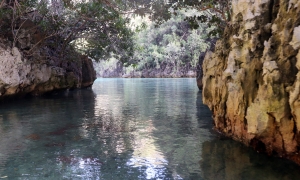 Ballade entre les falaises verticales de calcaire