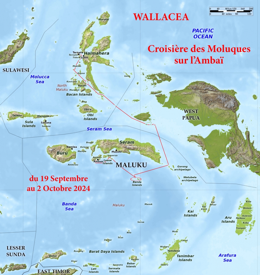 Trajet de l'Ambaï de Ternate à Ambon
